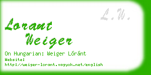 lorant weiger business card